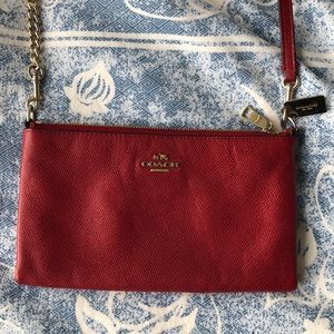 Coach red crossbody purse